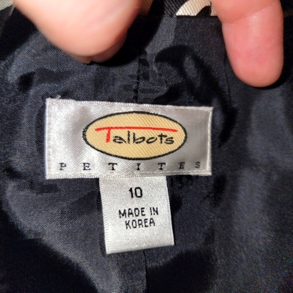 Talbots Black and White Animal Print Jacket Size 10 - Picture 7 of 9